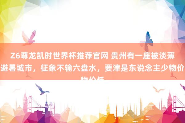 Z6尊龙凯时世界杯推荐官网 贵州有一座被淡薄的避暑城市，征象不输六盘水，要津是东说念主少物价低