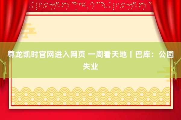 尊龙凯时官网进入网页 一周看天地丨巴库：公园失业