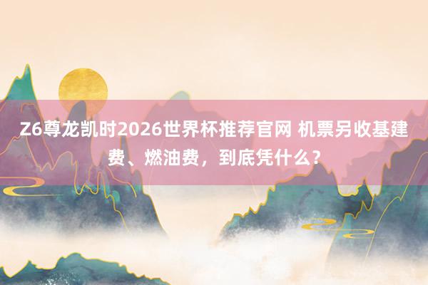 Z6尊龙凯时2026世界杯推荐官网 机票另收基建费、燃油费，到底凭什么？