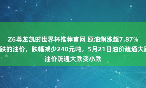 Z6尊龙凯时世界杯推荐官网 原油飙涨超7.87%！5月大跌的油价，跌幅减少240元吨，5月21日油价疏通大跌变小跌