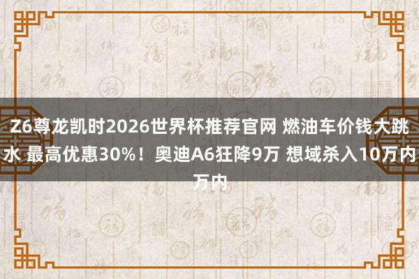 Z6尊龙凯时2026世界杯推荐官网 燃油车价钱大跳水 最高优惠30%！奥迪A6狂降9万 想域杀入10万内