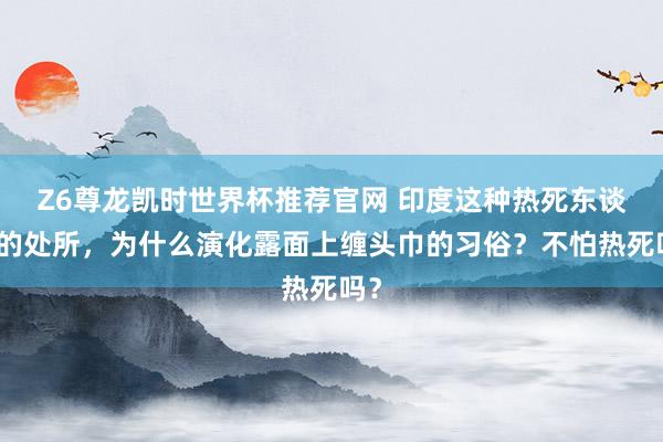 Z6尊龙凯时世界杯推荐官网 印度这种热死东谈主的处所，为什么演化露面上缠头巾的习俗？不怕热死吗？