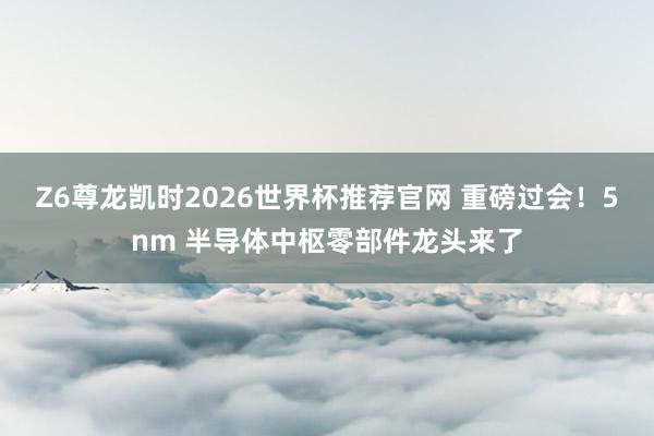 Z6尊龙凯时2026世界杯推荐官网 重磅过会！5nm 半导体中枢零部件龙头来了