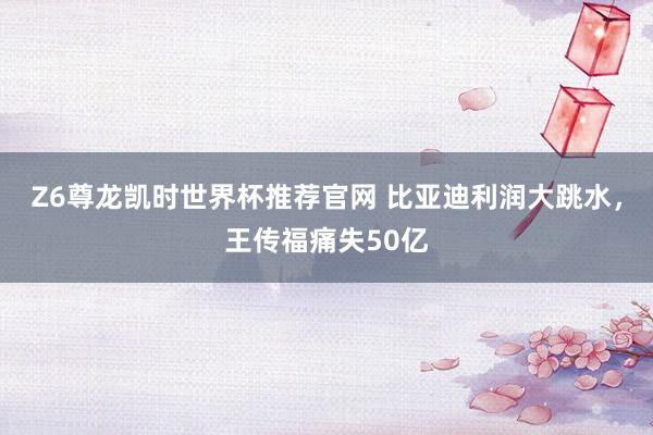 Z6尊龙凯时世界杯推荐官网 比亚迪利润大跳水，王传福痛失50亿