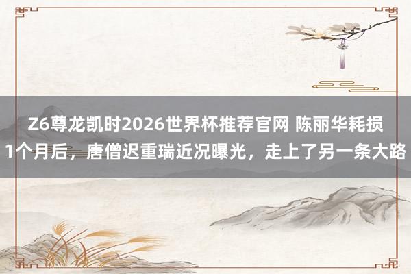 Z6尊龙凯时2026世界杯推荐官网 陈丽华耗损1个月后，唐僧迟重瑞近况曝光，走上了另一条大路