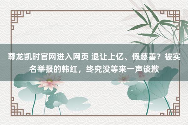 尊龙凯时官网进入网页 退让上亿、假慈善？被实名举报的韩红，终究没等来一声谈歉