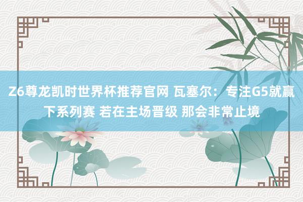 Z6尊龙凯时世界杯推荐官网 瓦塞尔：专注G5就赢下系列赛 若在主场晋级 那会非常止境