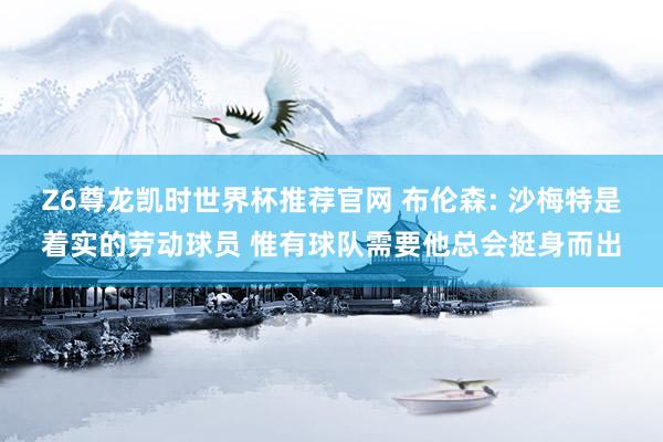 Z6尊龙凯时世界杯推荐官网 布伦森: 沙梅特是着实的劳动球员 惟有球队需要他总会挺身而出