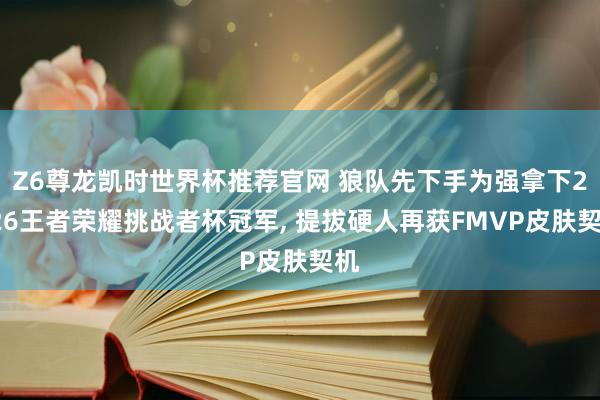 Z6尊龙凯时世界杯推荐官网 狼队先下手为强拿下2026王者荣耀挑战者杯冠军， 提拔硬人再获FMVP皮肤契机