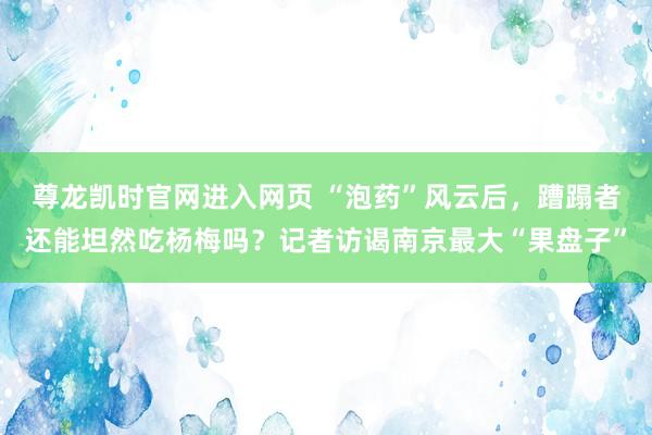尊龙凯时官网进入网页 “泡药”风云后，蹧蹋者还能坦然吃杨梅吗？记者访谒南京最大“果盘子”
