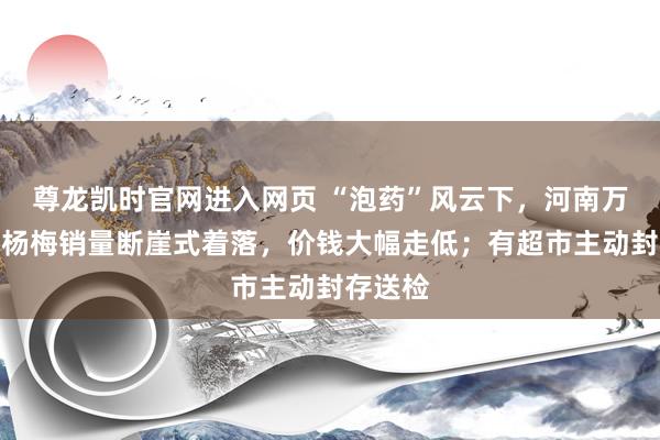 尊龙凯时官网进入网页 “泡药”风云下，河南万邦市集杨梅销量断崖式着落，价钱大幅走低；有超市主动封存送检