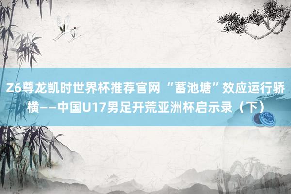 Z6尊龙凯时世界杯推荐官网 “蓄池塘”效应运行骄横——中国U17男足开荒亚洲杯启示录（下）