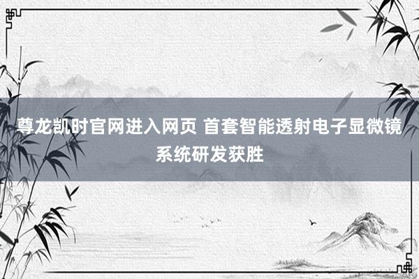 尊龙凯时官网进入网页 首套智能透射电子显微镜系统研发获胜