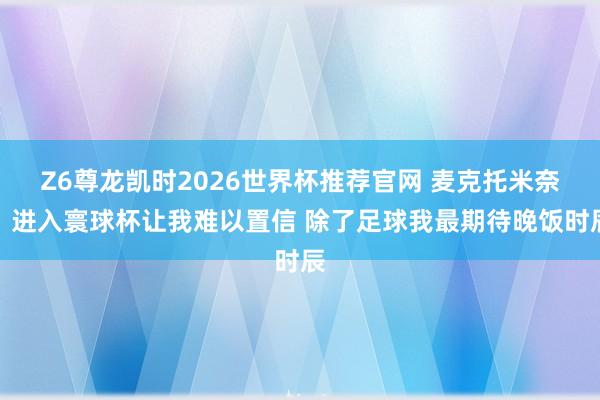 Z6尊龙凯时2026世界杯推荐官网 麦克托米奈：进入寰球杯让我难以置信 除了足球我最期待晚饭时辰