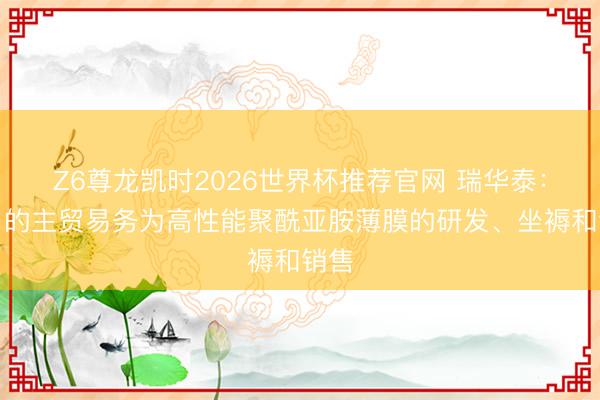 Z6尊龙凯时2026世界杯推荐官网 瑞华泰：公司的主贸易务为高性能聚酰亚胺薄膜的研发、坐褥和销售