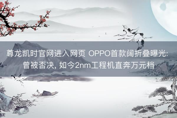 尊龙凯时官网进入网页 OPPO首款阔折叠曝光: 曾被否决， 如今2nm工程机直奔万元档