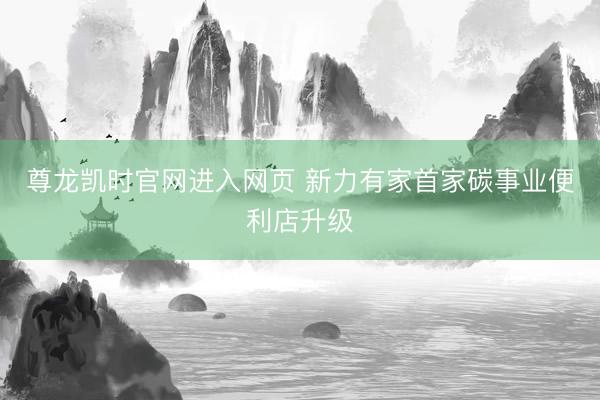 尊龙凯时官网进入网页 新力有家首家碳事业便利店升级