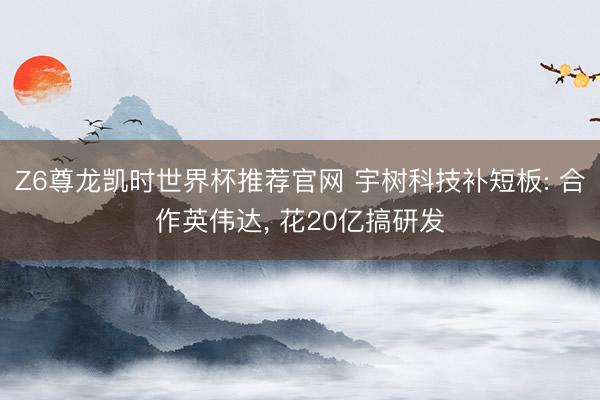 Z6尊龙凯时世界杯推荐官网 宇树科技补短板: 合作英伟达, 花20亿搞研发