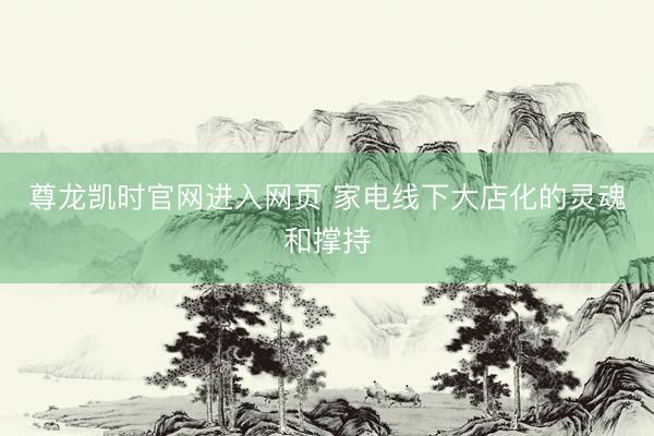 尊龙凯时官网进入网页 家电线下大店化的灵魂和撑持
